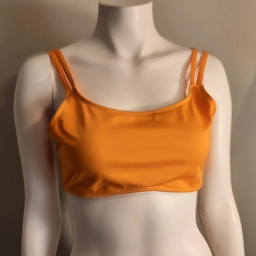 Camiseta Tankini Vintage Años 90 Y2K Sun Steak Newport News Naranja Claro Talla 6 Sunny Happy Foto 1 de 4