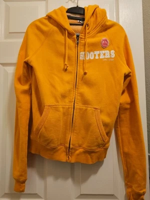 NUEVO SIN ETIQUETAS Y2K Hooters Sudadera con Capucha Cremallera Naranja Talla Mujer Mediana, Rara Foto 1 de 4