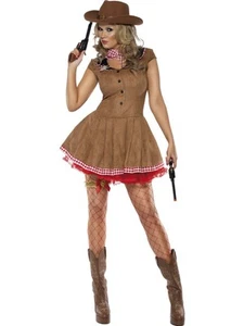 Smiffys Fever Wild West Costume, Brown (Size S) - Picture 1 of 4