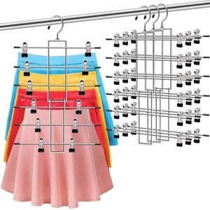 3 Pack Pants-Hangers-Space-Saving,6 Tier-Closet-Organizers-and-Storage Skirt ... - Picture 1 of 7