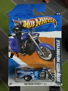 2011 Hot Wheels Boss Hoss Motorcycle HW Main Street Longmont Police Blue 168/244 - Picture 1 of 1