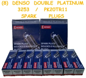BUNDLE! (8)  Genuine 3253 DENSO Double Platinum Spark Plugs PK20TR11 - Picture 1 of 3