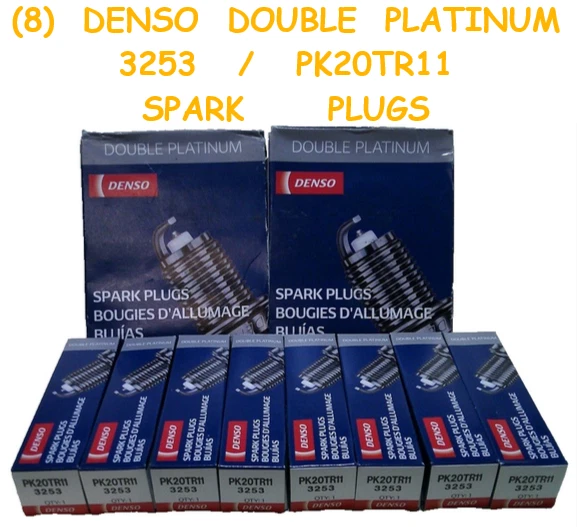 BUNDLE! (8)  Genuine 3253 DENSO Double Platinum Spark Plugs PK20TR11 - Image 1 of 3