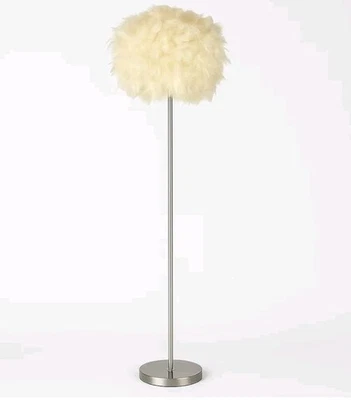69" Luxury Feather Floor Lamp with Chrome Base - Fluffy Cloud Standing Light - Image 1 of 2