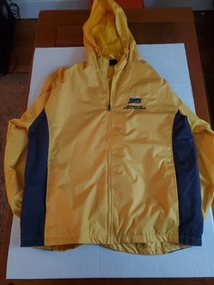 Chaqueta cortavientos amarilla para hombre talla L cremallera completa forrada Adirondack Scenic Railroad Foto 1 de 4