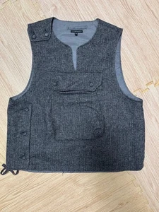 Engineered Garments Wool Cover Vest Herringbone Tweed - Picture 1 of 5