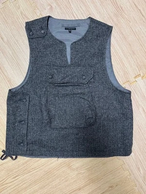 Engineered Garments Wool Cover Vest Herringbone Tweed - Image 1 of 4