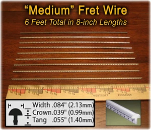 Kit de trastes para guitarra caja de cigarros: cable de traste mediano + guía de trastes en CD - Imagen 1 de 2