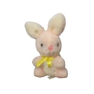 Vintage Gibson Greeting Pink Bunny Plush Rabbit Stuffed Animal Pastel Easter 80s