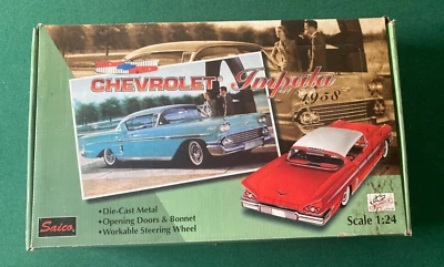 Vintage  Rare Saico 1958 Chevy Impala  Diecast  1:24 Scale ,, Set of 4 Cars - Image 1 of 4