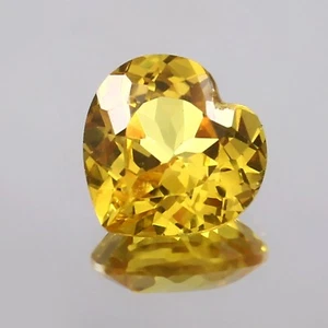 AAA 12x12 MM Natural Flawless Ceylon Yellow Sapphire Loose Heart Gemstone Cut - Picture 1 of 6