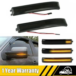 For Ford F150 09-14 Sequential Smoked LED Dynamic Side Mirror Turn Signal Lights - Picture 1 of 12