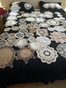 65 HANDMADE CROCHET AND LACE DOILES - Picture 1 of 13