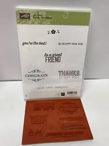 Stampin up simply wonderful Stamp set congrats friendship thanks wonderful - Picture 1 of 1