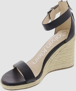 Calvin Klein Women's Black Noshela Espadrille Wedge Dress Sandals Shoe Size 6 - Picture 1 of 5