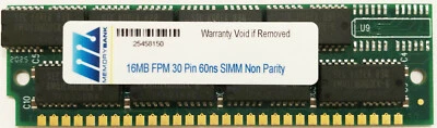 16 FPM NON-PARITY 60NS SIMM 30-PIN 5V 16X8 MEMORY RAM - Image 1 of 3
