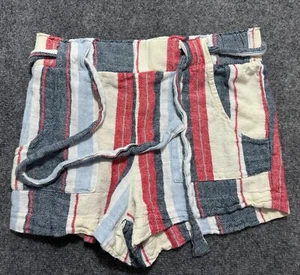 Indigo Rein Shorts Women's Size M Striped Red White Blue Pull On Drawstring - Picture 1 of 9