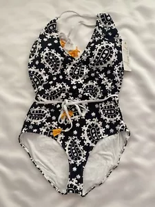 Anne Cole Padded Black Floral One Piece Swimsuit size 16 - Picture 1 of 2
