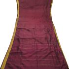 Vintage Burgundy Sarees 100% Pure Silk Zari Handwoven Wedding Sari 6YD Fabric