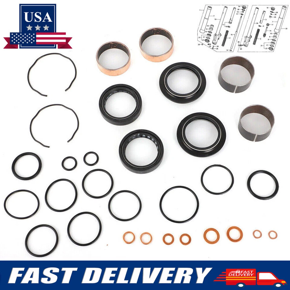 KIT DE RECONSTRUÇÃO DE VEDAÇÃO DE ÓLEO PARA BUCHA DE GARFO PARA HONDA GL1500 GOLDWING 1988-2000  - Imagem 1 de 4