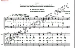 NEW Christ has Died with verses for organ, SATB choir & congr MLB-120530.1 - Picture 1 of 2