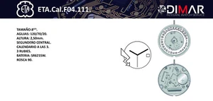 MOVIMIENTO ETA F04.111. Swiss Made Movement. - Imagen 1 de 3