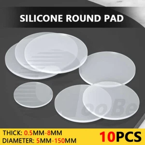 10pcs Silicone Round Discs Coasters Non-slip Mats Pad 0.5-8mm Thick, 5-150mm Dia - Picture 1 of 14
