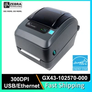 Zebra GX430T 300DPI Thermal Label Printer USB/Ethernet P/N: GX43-102570-000 - Bild 1 von 12