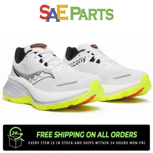 New Saucony Men's Hurricane 24 Sneaker, White/Black, 12 - Picture 1 of 5