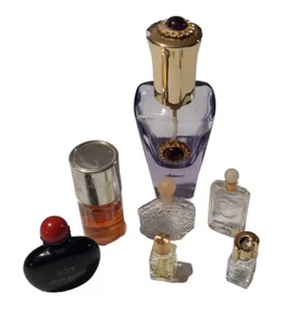 Vintage Lot Of 6 Miniatures & Austrian Glass Perfume Bottles Paris Jean Patou - Picture 1 of 15