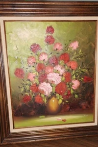 Nina's Floral Masterpiece Oil on Canvas Signed and Framed Nina  Original Art - Picture 1 of 5