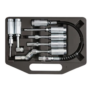Pro 7Pc Car Lube Lubing Hose Tip Assortment Tool Set Adapter Fitting Grease Gun - Picture 1 of 6