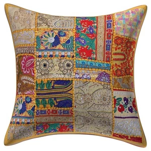 Home Decor Pillow Cover Vintage Bohemian Cushion Cover Throw Indian 18 x 18 in - Picture 1 of 5