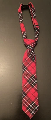 Corbata a cuadros roja negra para niños pequeños talla 6-18 meses Foto 1 de 4