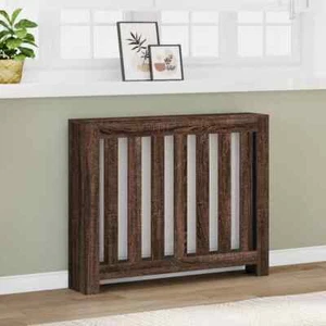 vidaXL Radiator Cover Brown Oak 104x20x82 cm Engineered Wood - Picture 1 of 9