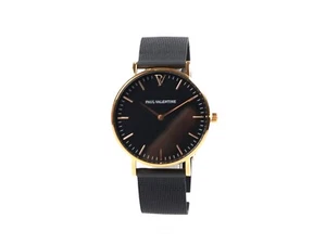 Paul Valentine Damenuhr Mesh Edelstahl Armband 32mm Quarz schwarz rosegold NEU