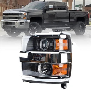 Left Halogen Headlight Headlamp For Chevy Silverado 2500 3500 HD 2015-2018 2019 - Picture 1 of 22