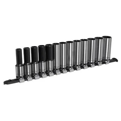Metrico Presa Set Profondo 13pc 1.3cmD Nero Serie Singolo Hex Sealey Recintata - Immagine 1 di 4