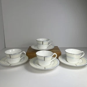 Wedgwood - Ópalo - 4 tazas de té y platillos - China de hueso - Patrón Art Deco - En muy buena condición - Imagen 1 de 8