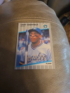 Gary Sheffield 1989 Fleer #196 Rookie Milwaukee Brewers - Picture 1 of 2