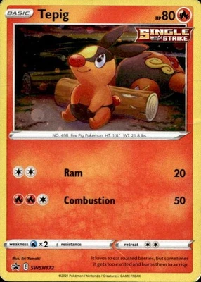 Nintendo Pokemon SWSH: Sword & Shield Promo Cards Tepig #SWSH172 Promo,Holo - Image 1 of 2
