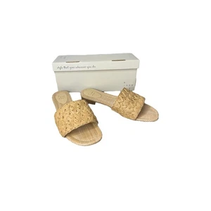 Neu im Karton A New Day Ariella gewebte Raffia-Pantoletten Sandalen hellbraun Größe 7 - Bild 1 von 7