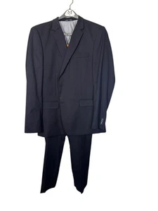 Tommy Hilfiger Traje de Dos Piezas Para Hombre 48L Azul Pantalones 48"x43" Lana Negocios - Imagen 1 de 5