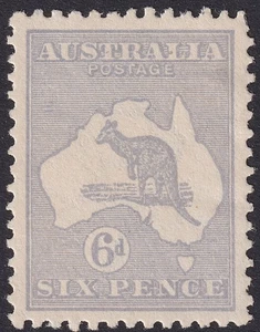 Australia 1918 KGV Roo 6d Dull Blue Die II wmk Narrow Crown Mint SG38b cat £90 - Picture 1 of 2