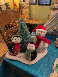 Hallmark Plush Animated Snowman Penguin Singing Rockin Around The Christmas Tree - Picture 1 of 4