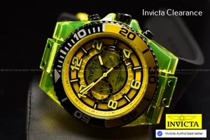Reloj INVICTA SPEEDWAYS 48 mm GMT cuarzo esfera amarilla tono negro SS para hombre - Imagen 1 de 16