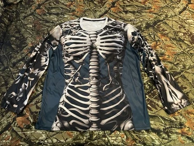 Skeleton Long Sleeve Shirt UV SPF 50+ Protection 2XL Motorcycle Fishing Outdoor - Image 1 of 2