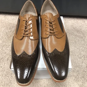 Stacy Adams Ivingale Brown Multi Men’s Wingtip Oxford in Shoes 10 M New - Picture 1 of 9