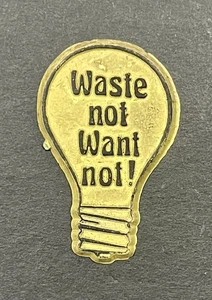 Vintage 1970’s Retro “waste Not Want Not” Novelty Light Bulb Refrigerator Magnet - Picture 1 of 2
