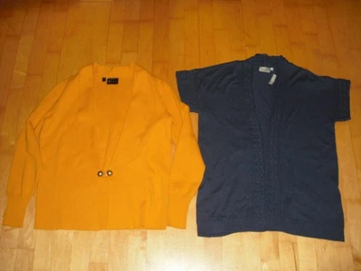 Gr. M 40/42 gelbe Strickjacke bpc neu dunkelblaue Strickweste C&A neu m. Etikett - Bild 1 von 4